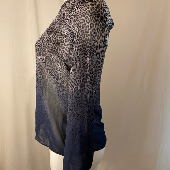 Vince Camuto Women Leopard Ombre Blue Black XSmall - Picture 2 of 7